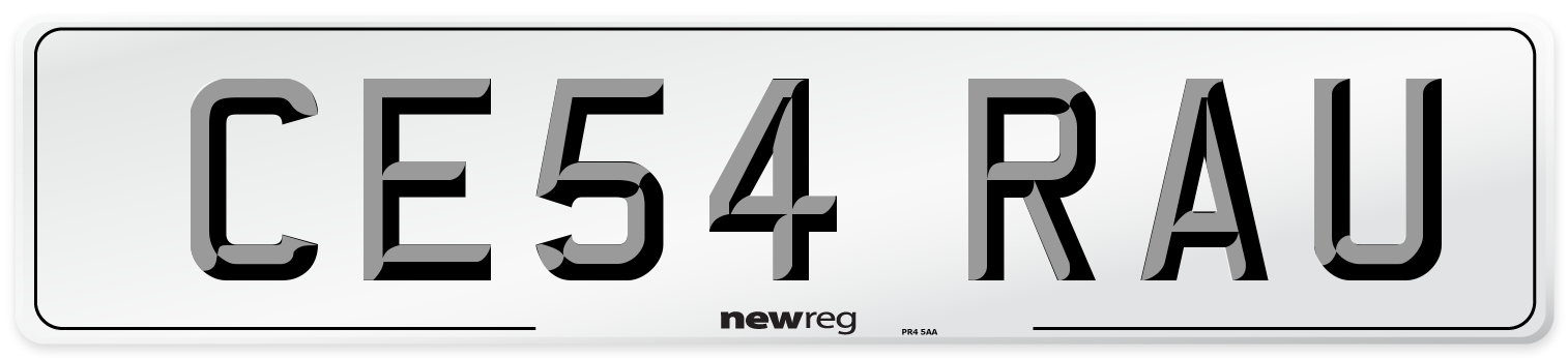CE54 RAU Number Plate from New Reg